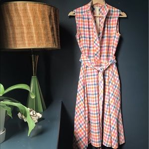 Vintage checked sleeveless dress